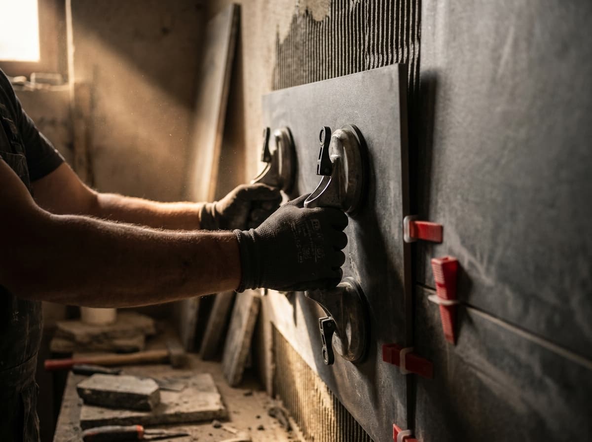 Großformat-Feinsteinzeug, verlegt von zas CERAMICA